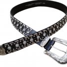 Lake Shore Drive Belt in Black with Rhinestones & Studs - Size LARGE - GORGEOUS Buckle!