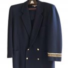 Vintage Gucci Double Breasted Navy Wool Jacket Blazer - Gold Stripe Accents - Sz 54 EU