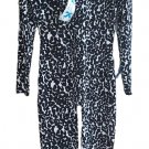 Vintage Krystal K Int'l Sexy Party Stretch Velour Leopard Print Catsuit, Bodysuit - Sz L - NWT!
