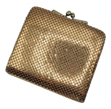 VTG Whiting & Davis? Gold Mesh Bi-Fold Wallet - Multiple Sections & Coin Section - from 1990s!