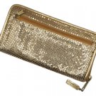 Whiting & Davis Gold Mesh Large Zip-Around Wallet - Multiple Sections & Coin Pocket - from 1990s!