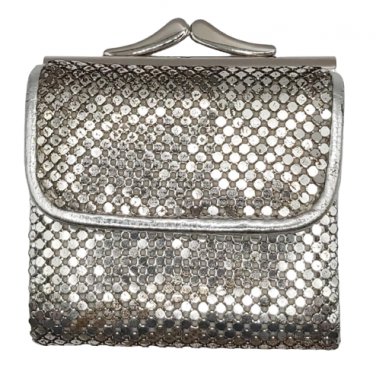 VTG Whiting & Davis Silver Mesh Tri-Fold Mini Wallet w Coin Purse - from the 1990s!