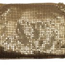 Whiting & Davis Gold Mesh Clutch Cosmetic Makeup Pouch Bag - from 1990s!