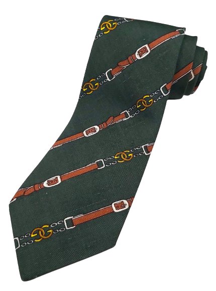Vintage GUCCI 100% Raw Silk Necktie with Interlocking GG Logo - Made in Italy!