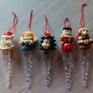 Vintage Icicle Polymer Clay Christmas Ornaments - Set of 5!