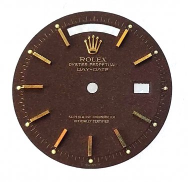 ROLEX Brown Confetti Index dial with gold markers and lume plots, 36mm - RARE!