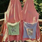 BLUE FISH SPRING 1997 SALT WATER TAFFY TOP - HAND-PAINTED TANGERINE - ORGANIC COTTON - OSFM!