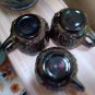 Vintage Imperial Grape Pattern Iridescent Amethyst Carnival Glass Water Pitcher w 3 Cups!