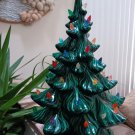 Vintage Green Ceramic Christmas Tree 19 in Multi Color Lighted Christmas Decor!