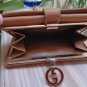 Vintage Gucci Sherry Line Folding Leather Wallet w Coin Section & Enameled GG Closure!