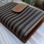 Vintage Fendi Pequin Stripe Bifold Wallet w Coin & Card Slots #2251-01692-048!