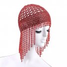 Women Beaded Belly Dance Head Cap Hat Headwrap Hair Accessory Headpiece - Red - NEW! Women Beaded Belly Dance Head Cap Hat Headwrap Hair Accessory Headpiece - Red - NEW!