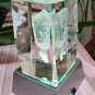 Spongebob Squarepants 3D Laser Etched Crystal Cube w Color Light Up LED Base!