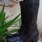 PREVATA Black Nappa Leather Stretch Pull-On Boots - Made in Italy - Size 7B!