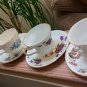 VTG Bone China Tea Cup & Saucer Sets - Lot of 5 - Forget-Me-Nots, Mini Roses, Clematis!