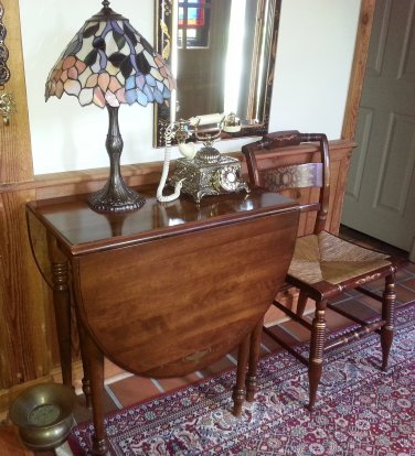 Hitchcock Oval Gate Leg Drop Leaf Turned Post Dining Table!
