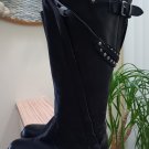 Two Lips Wide Calf Adjustable Knee High Black Studded Motorcycle Boots - Size 8.5 - NWOT!