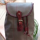 Polo Ralph Lauren Backpack Signature Houndstooth Brown Check Plaid Flap Drawstring Bag Backpack!