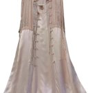 Vintage URU Champagne Burnout Velvet Silk Peignoir Nightgown Set - OSFM - GORGEOUS! Vintage URU Champagne Burnout Velvet Silk Peignoir Nightgown Set - OSFM - GORGEOUS!