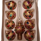 Vintage Polish Glass Christmas Ornaments - Box of 9 Pieces - Made in Poland (#59)!