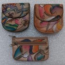 Vintage Sam Sam Bohemian Hand-painted Leather Mini Wallets & Coin Case! Vintage Sam Sam Bohemian Hand-painted Leather Mini Wallets & Coin Case!