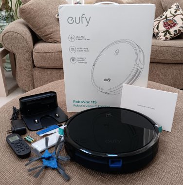 EUFY RoboVac 11S complete with Remote - Automatically recharges - Used once - COMPLETE!
