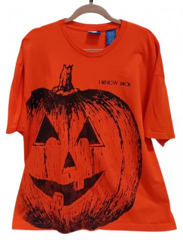 VTG I Know Jack Halloween Pumpkin Double-Sided Graphic T-Shirt - Sz XL - Made in USA!