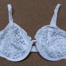 VTG Lou 1032 Sheer Partially-Lined White Lace Balconette Bra - Size 40D - Made in France - NWOT!