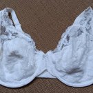 VTG NATORI 36433 Sheer Floral Embroidered Underwired White Lace Balconette Bra - Size 40DD - NWOT!