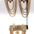 VTG Rhinestone, Pearl & Floral Design Embellished Clip On Earrings & Brooch Pin Set! VTG Rhinestone, Pearl & Floral Design Embellished Clip On Earrings & Brooch Pin Set!
