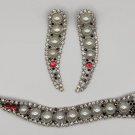 VTG Rhinestone Snake Brooch Pin & Matching Pierced Earring Set - Dazzling!