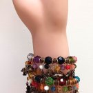VTG BOHO Multi Dangling Antique Brass 65+ Charm Beaded Coil Wrap Bracelet - OSFA! VTG BOHO Multi Dangling Antique Brass 65+ Charm Beaded Coil Wrap Bracelet - OSFA!