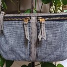 Fossil Crossbody Utility Bag in Grey and Blue Crosshatch/Tweed-like finish - Excellent!