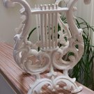 VTG Off-White Cast Iron Lyre/Harp Sheet Music Rack, Magazine Holder, Towel Holder! VTG Off-White Cast Iron Lyre/Harp Sheet Music Rack, Magazine Holder, Towel Holder!
