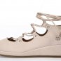 Gentle Souls By Kenneth Cole Womens Nita Blush Leather Lace Up Flats Wedge Sz 8!