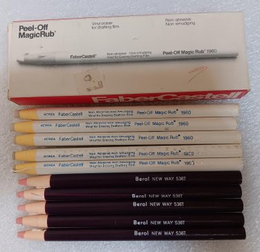 Faber-Castell Peel-Off Magic Rub (Model 1960) & Berol New Way 536-T Lot - New!