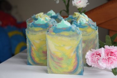 Soap cold process, with Silk and milk, creamy and bubbly CP soap