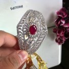 Turkish! Islamic! SCRUMPTIOUS NATURAL Ruby & CA 18KGP! 952 Sterling Silver!
