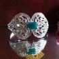 Gorgeous Turkish Emerald Bangle Cuff Estate ! 925 Sterling Silver! 18KGP