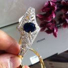Rare Tanzanite Ravishing Thai Bangle Bracelet 18KGP Yellow Gold
