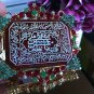 Yemen Akeek Agate Ruby Emerald 18k Gold Panjatan Allah Islamic Pendant! GIFT!NEW