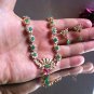 Sun Mayan Style Colombia Emerald Necklace & Earrings Ethnic 22KGP