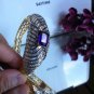 Swarovski Shine Amethyst Cut Cuff Bangle Estate ! 925 Sterling Silver! 18KGP