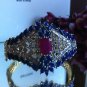 Rare Delicate Tanzanite and Ruby 925 Sterling Silver! Bangle Bracelet 18KGP