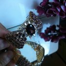 Handmade Exotic Design Large Amethyst Bangle Bracelet 925 Sterling Silver! 18KGP
