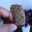 925 Sterling Silver! Unique Ruby and Emerald Bangle 18KGP