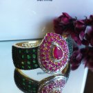 Rich Antique NATURAL Ruby and Emerald 925 Silver with 18K Gold Plated