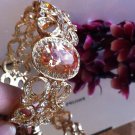 CIRCLE OF LIFE! Orange Topaz BANGLE Bracelet 22KGP UNIQUE STYLE