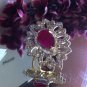 LUXURIOUS NATURAL RUBY PEAR RED Center Stone Ring 18KGP