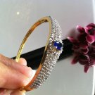 Hot! BLING! Tanzanite and Zircon Bangle Bracelet Estate 18KGP